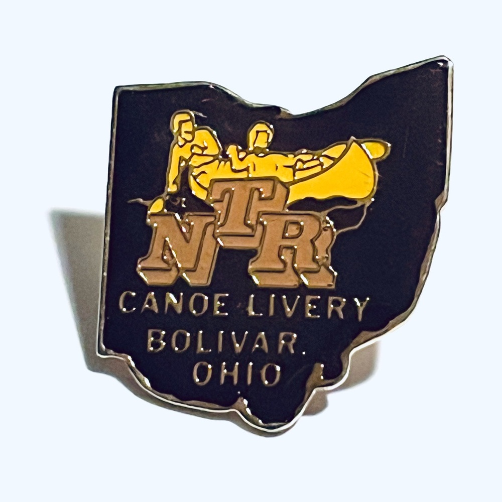 NTR Canoe Livery Ohio Enamel Pin‎ - Black & Yellow